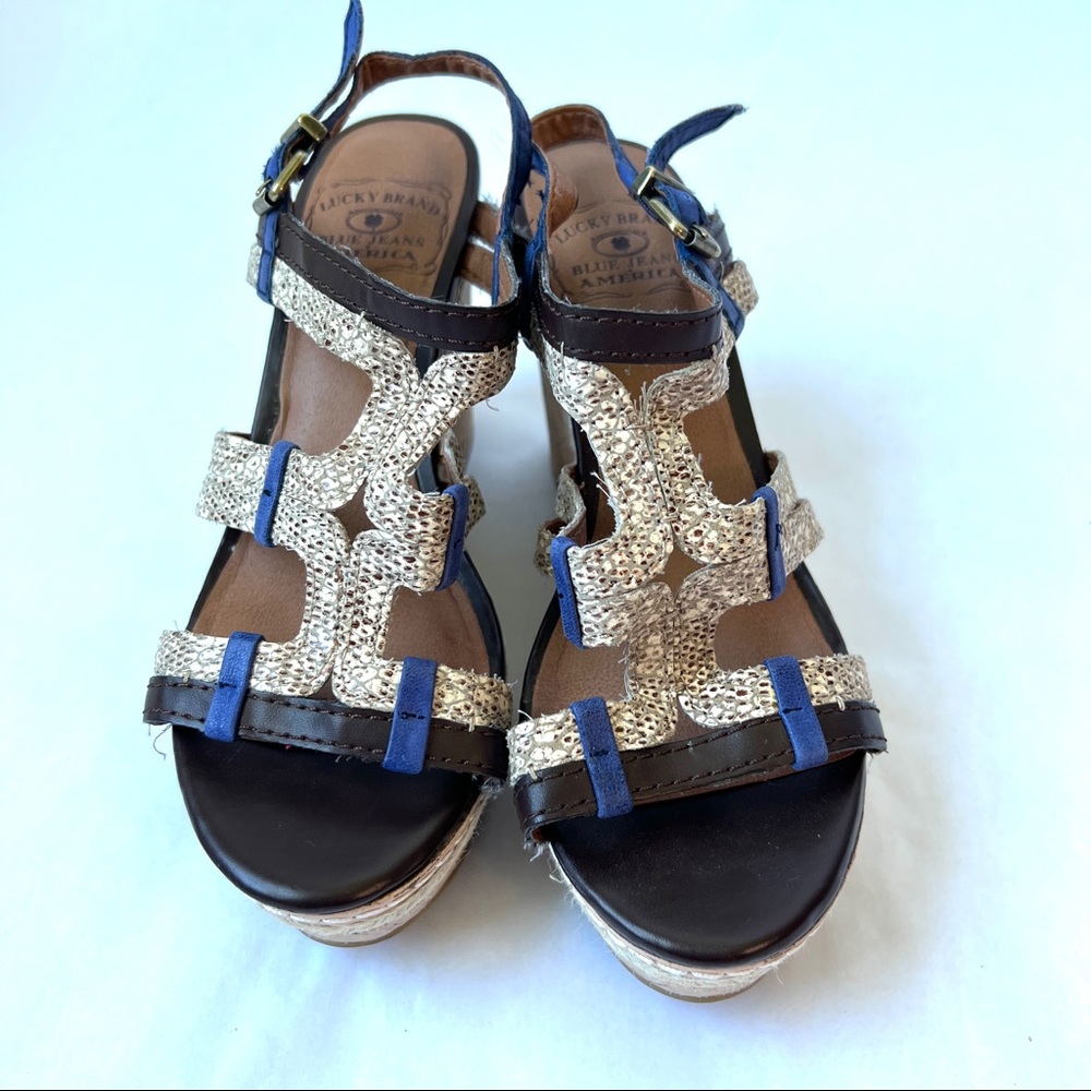 LUCKY BRAND | Platform cork wedge heeled sandal | Women size 6